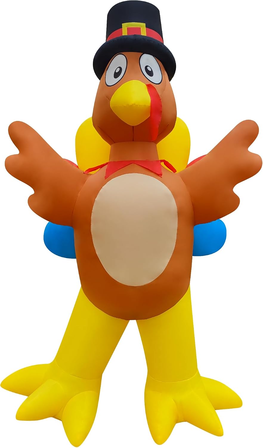 12FT Giant Thanksgiving Inflatable Turkey with LED Light Strings, Blow Up Turkey Yard Decoration Lighted Fall