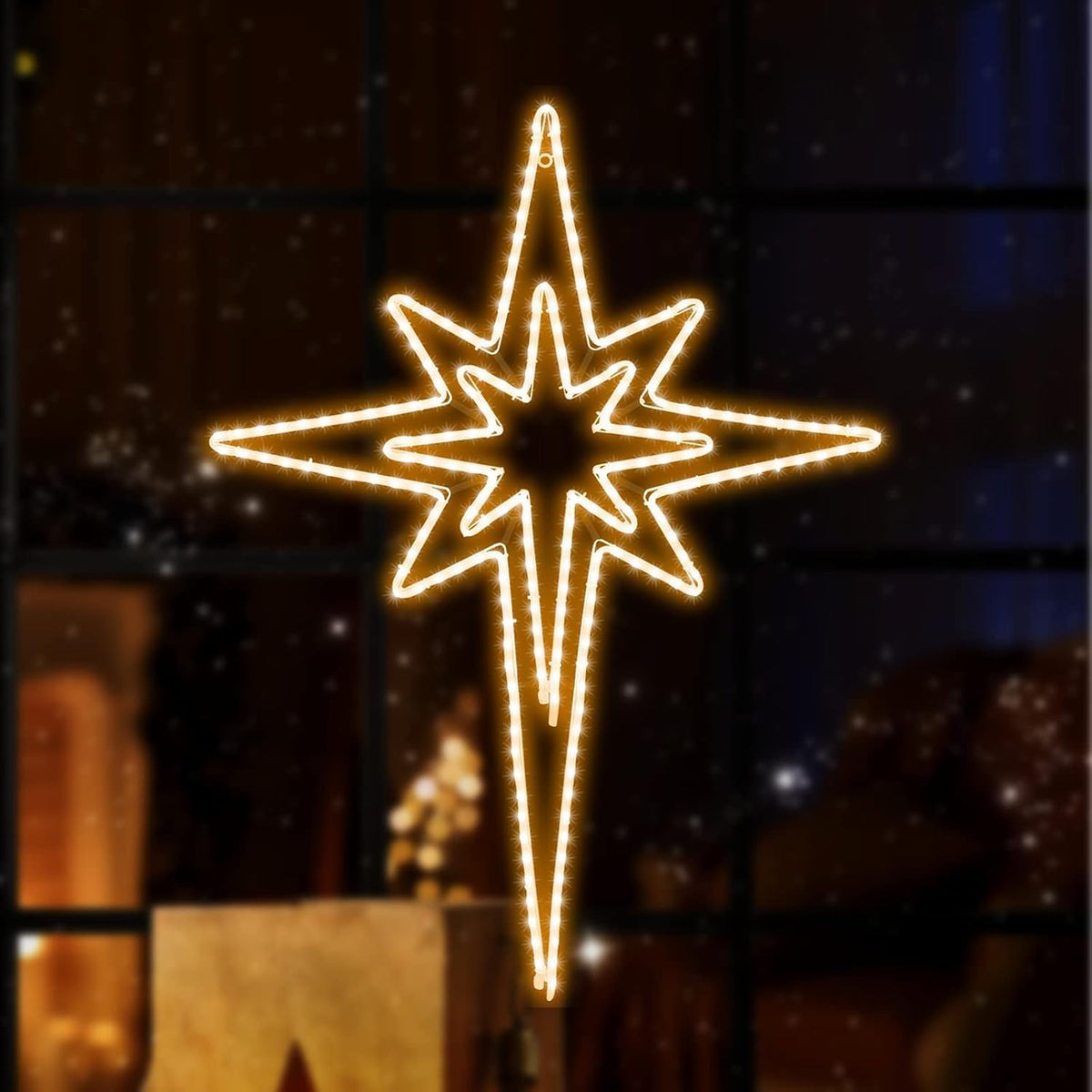 Large 28" Twinkle Bethlehem Star Pre-lit Super-Bright LED Outdoor Christmas Decoration with 11 Functions and