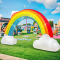 14FT Inflatable Rainbow Arch, Rainbow Inflatable Music Archway, Pride Blow up Yard Decorations with Led