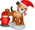 National Tree Company Inflatable Puppy Dog and Fire Hydrant, LED Lights, Plug in, Christmas Collection, 38