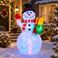 Luxepick 6FT Christmas Inflatable Snowman Outdoor Decoration LED Lights / Large Blow Up Snowman, Rotating LED