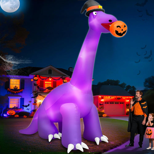 16 Ft L Giant Halloween Dinosaur Inflatables Halloween Decorations Outdoor / 14 Ft Ht x 16 Ft L Blow Up Yard