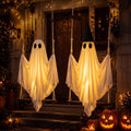 Teyva Daily 2 Sets 5 ft Halloween Hanging Swing Ghost Lighted Decor / Swing Ghost with Witch Hats