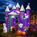 Kalolary 12FT Halloween Inflatables Archway Haunted House Castle / Large Ghost Pumpkin Arch Inflatable Scar