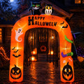 PARTY TELLER 9FT Halloween Inflatable Archway Outdoor Decorations, Blow Up Pumpkin Arch with Built-in Bright