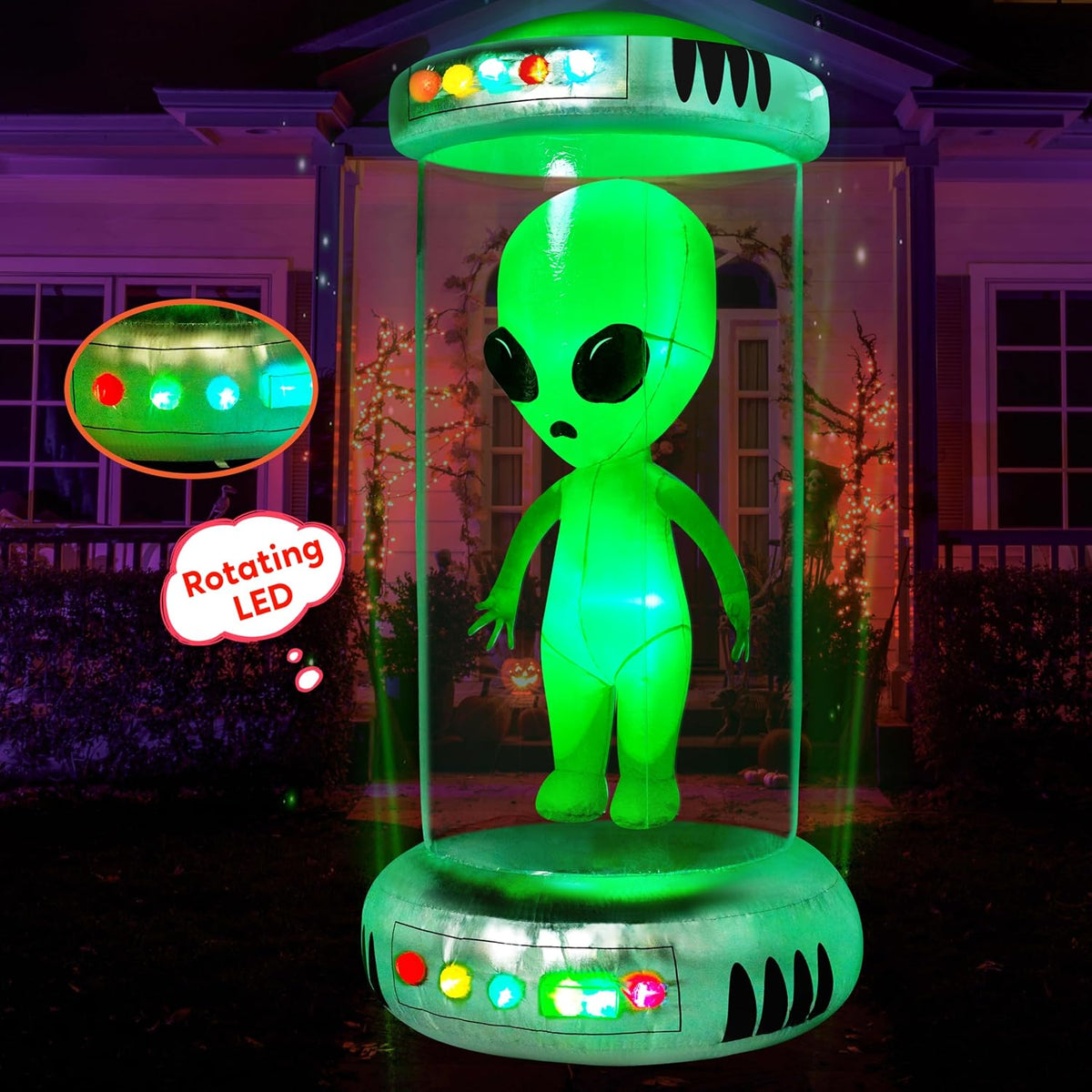 Joiedomi 7 ft Tall Halloween Inflatable Outdoor Decoration, Alien Inflatable Halloween Decor Outdoor with