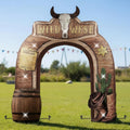 Foilswirl 10 FT LED West Cowboy Inflatable Arch 3D Giant Wild West Blow up / Wanted Cowboy Boots Photo Prop
