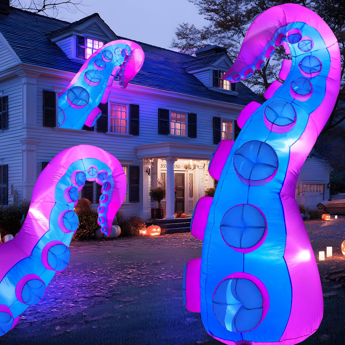 JOYIN 8ft Octopus Tentacles Inflatable Decoration Halloween Blow Up Yard Decor with Light Giant Halloween
